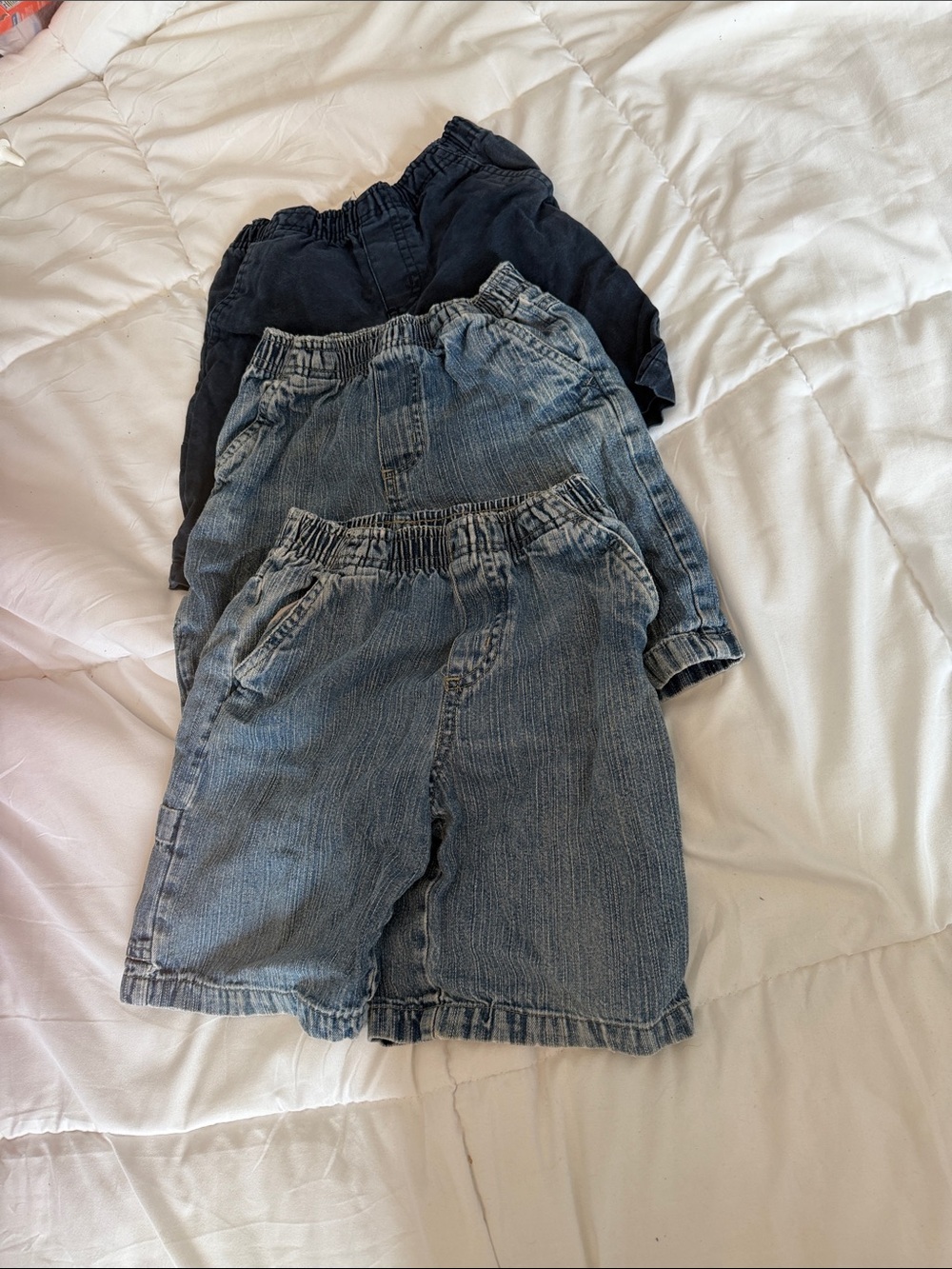 Circo Denim and Navy Elastic-Waist Shorts Set